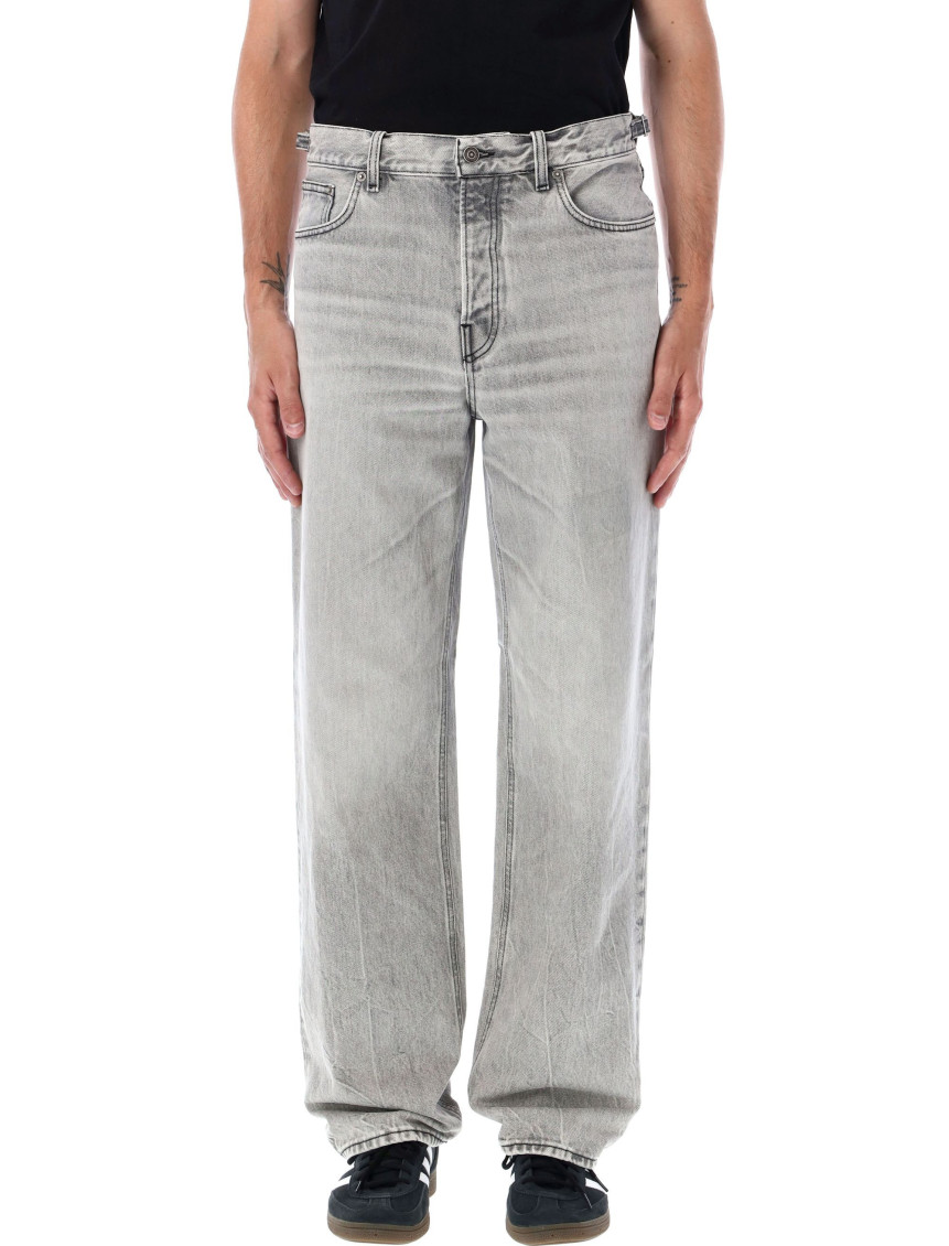 Haikure Light Grey Straight Leg Faded Jeans
