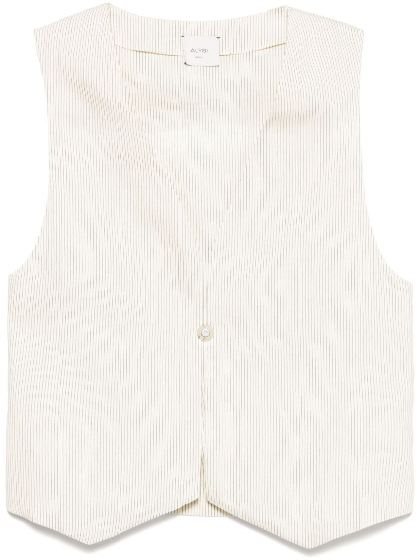 Shop Alysi White Striped Vest