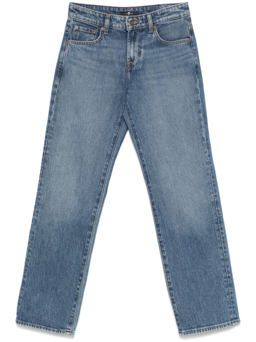 Shop 7 For All Mankind Blue Claire Stright Denim Jeans