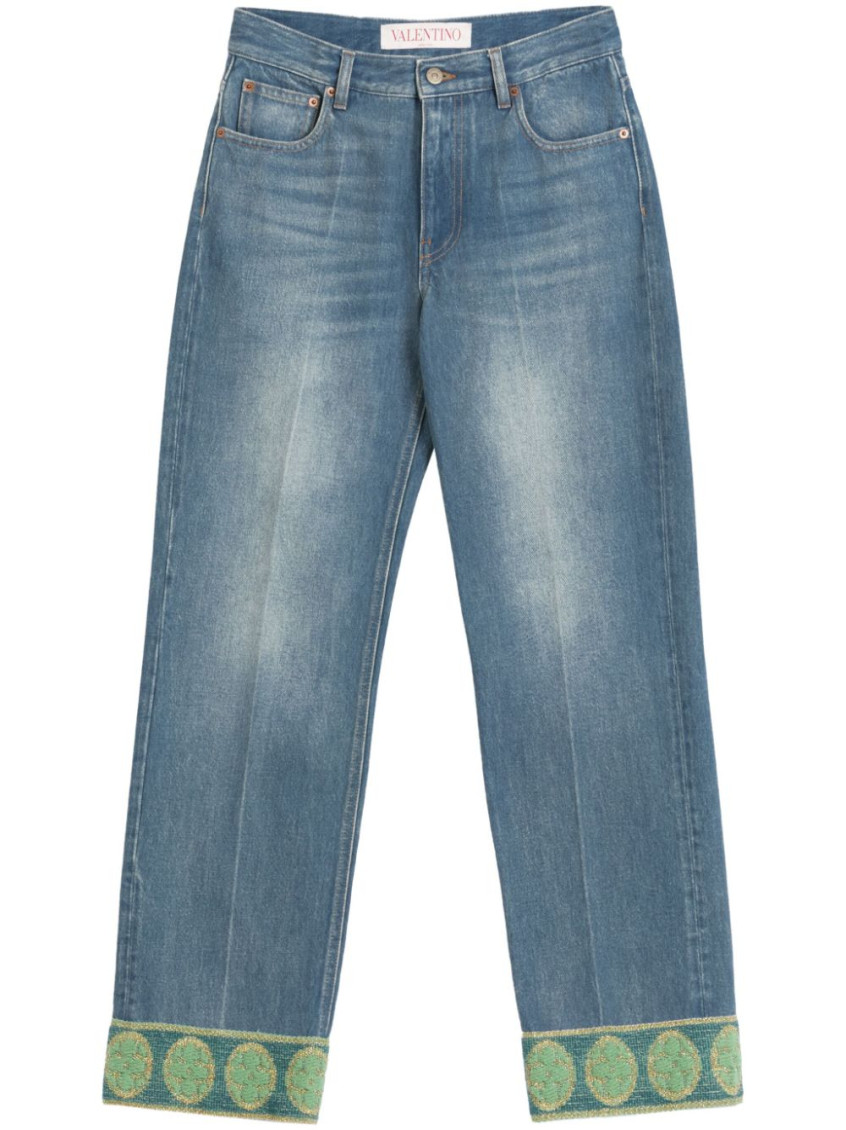 VALENTINO BLUE STRAIGHT-LEG DENIM JEANS
