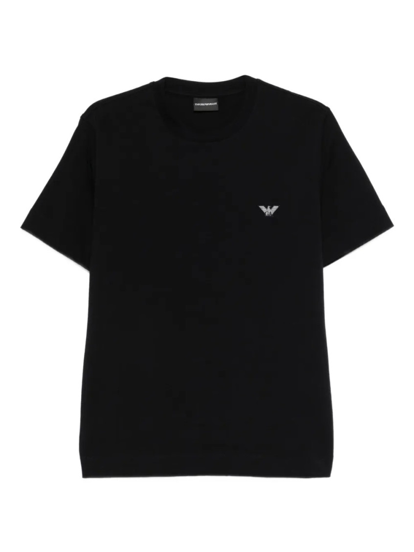 Emporio Armani Blue Single Logo Crew Neck T-Shirt for Men Online