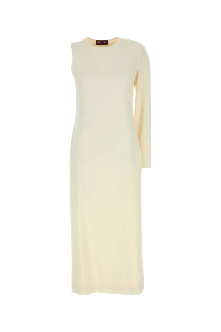Gucci White Sable Midi Dress