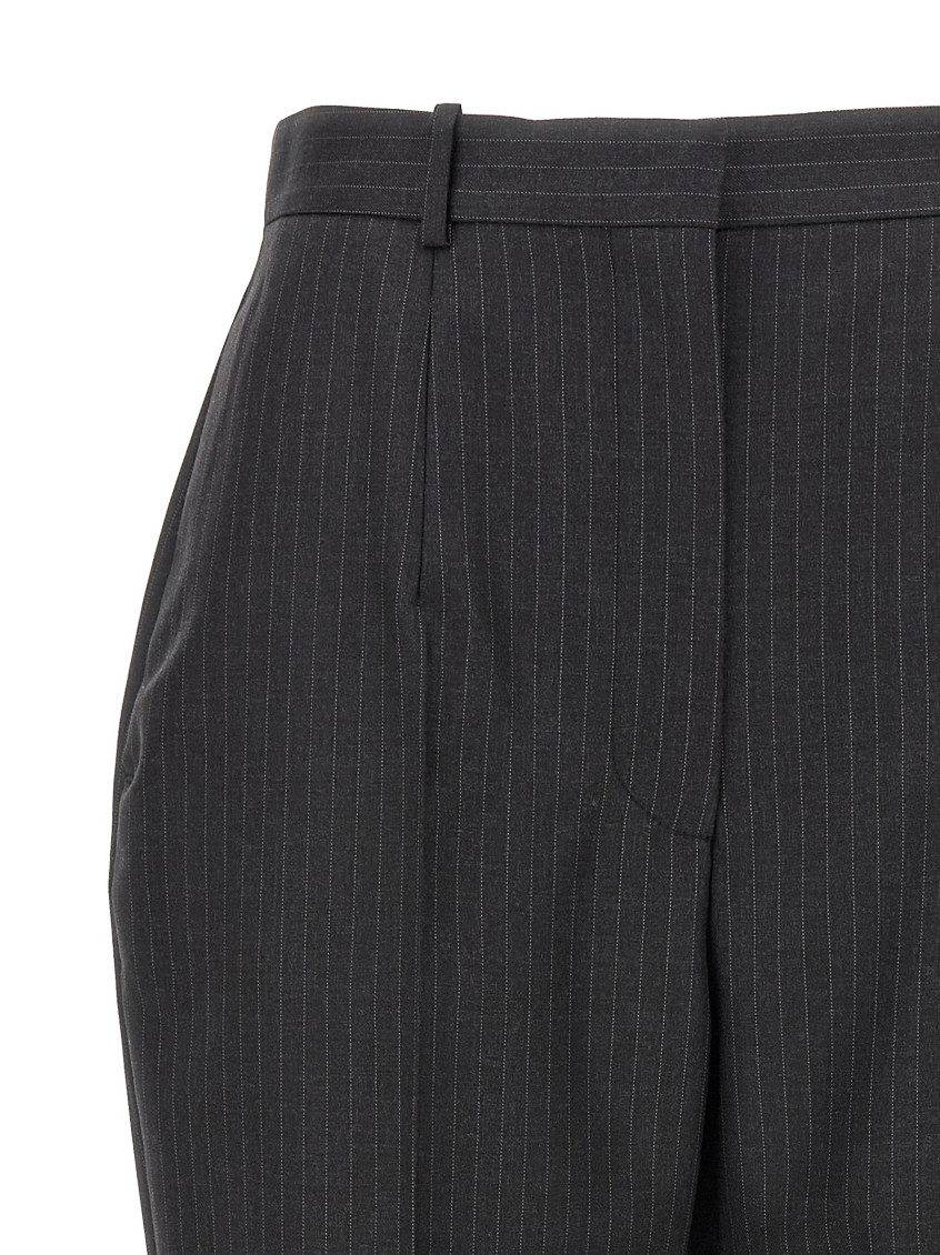 パンツ ALEXANDER MCQUEEN WOOL PINSTRIPE PANTS MCQUEEN Pinstriped wool-twill wide-leg pants | NET-A-PORTER