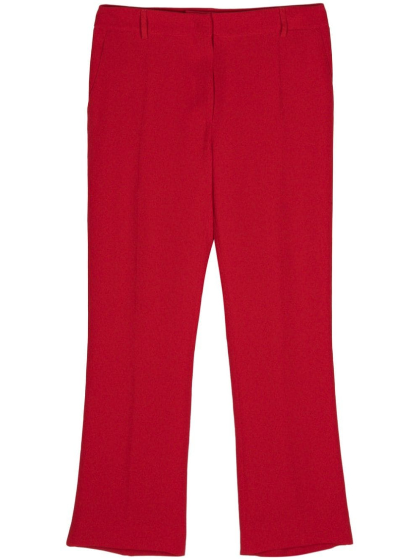 Valentino Crepe Tailored Trousers In Red