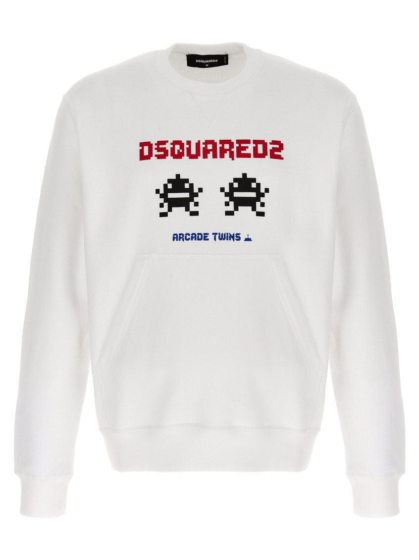 Dsquared2 Arcade Twins-print Sweatshirt In White