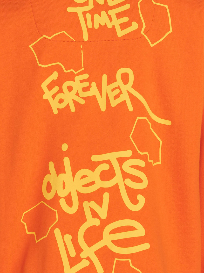 スウェット・トレーナー OBJECTS IV LIFE 'Continuity' hoodie Orange OBJ00111021 Bluzy Objects IV Life Continuity Print Hoodie 'Studio Orange