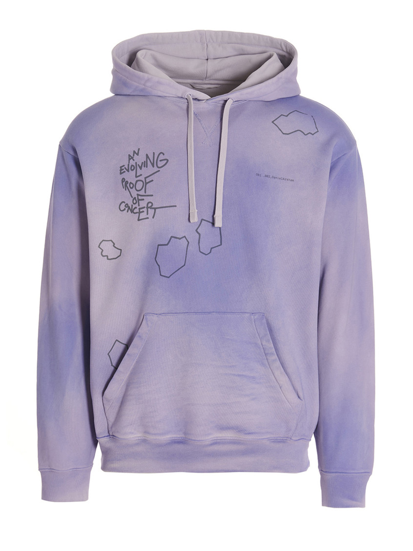 Objects Iv Life Printed Faded Effect Hoodie In Purple