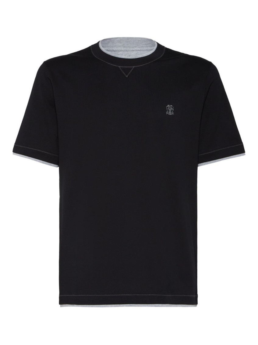 Brunello Cucinelli Slim Fit Crew-neck T-shirt In Lightweight Cotton Jersey In Black
