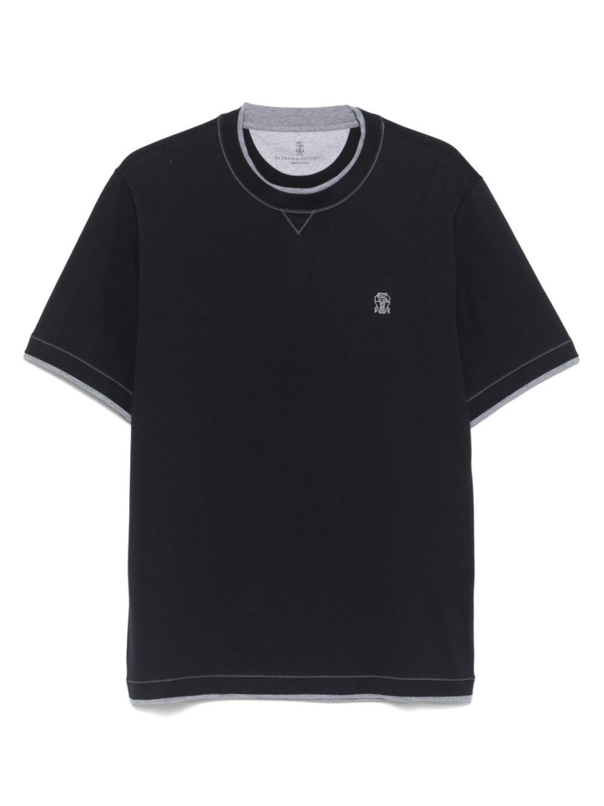 Brunello Cucinelli Slim Fit Crew-neck T-shirt In Lightweight Cotton Jersey In Black