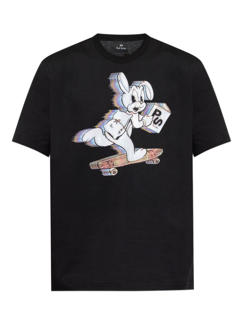 Ps By Paul Smith Ps Paul Smith T-shirt With Colorful Print In Black