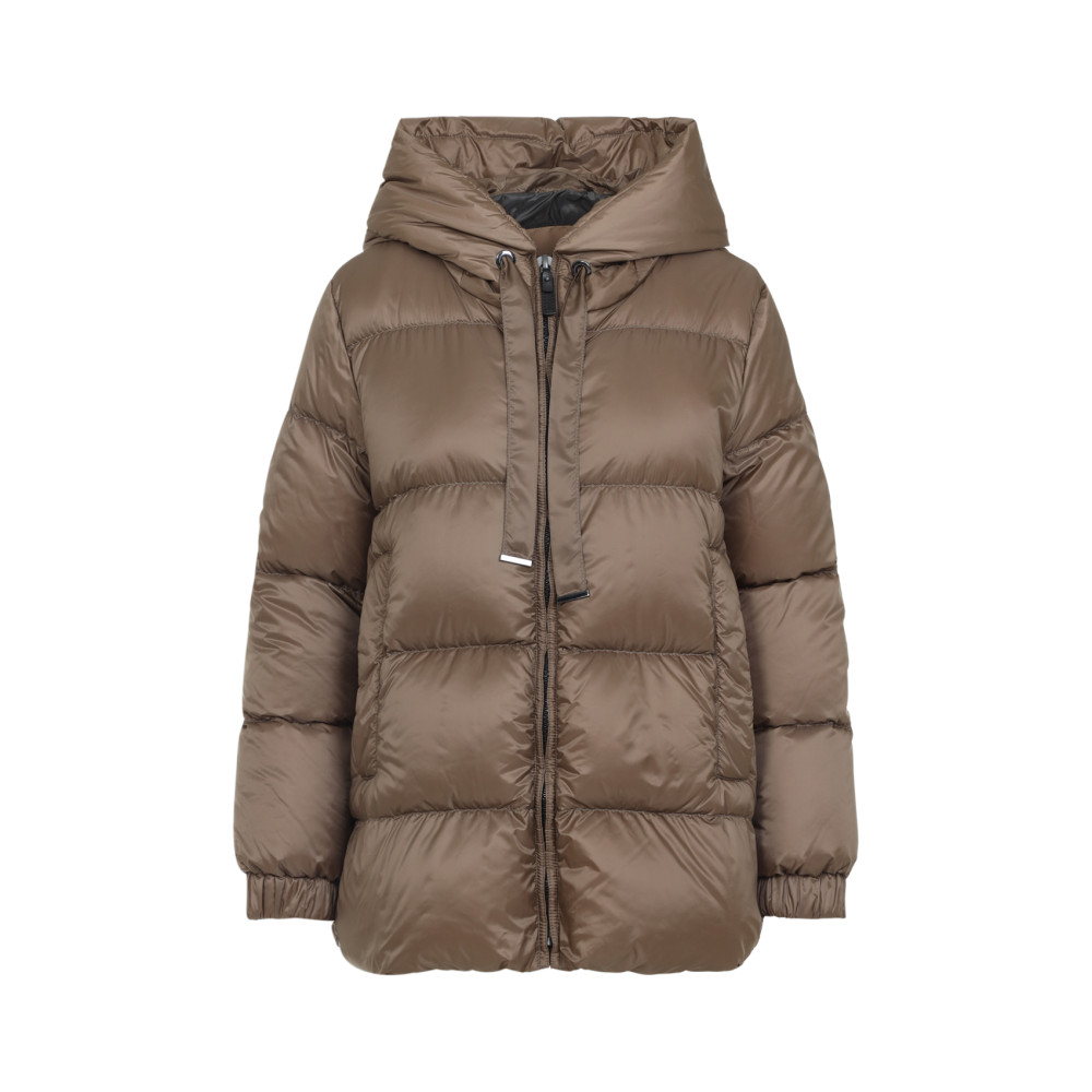 Max Mara Padded Down Jacket With Hood In Green