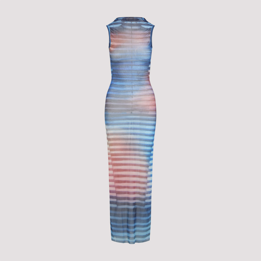 Jean Paul Gaultier Multicolor Printed Tulle The Air Dress