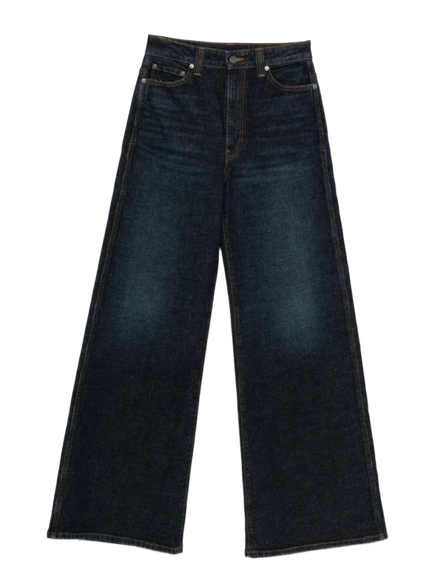Khaite Abigail High Rise Straight Jeans In Blue