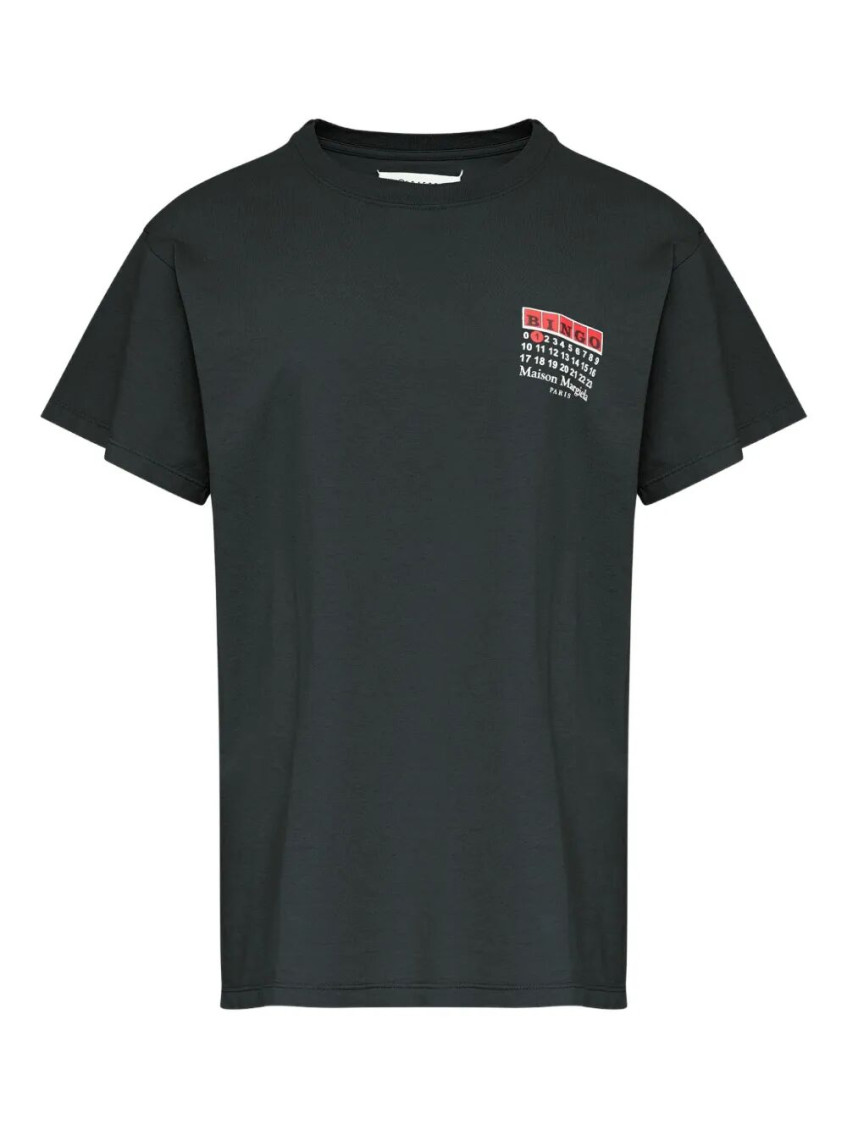 Maison Margiela Black Bingo-print Cotton T-shirt In Black