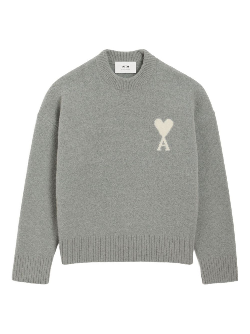 Ami Alexandre Mattiussi Sweater Ami Paris Men Color Grey In Green