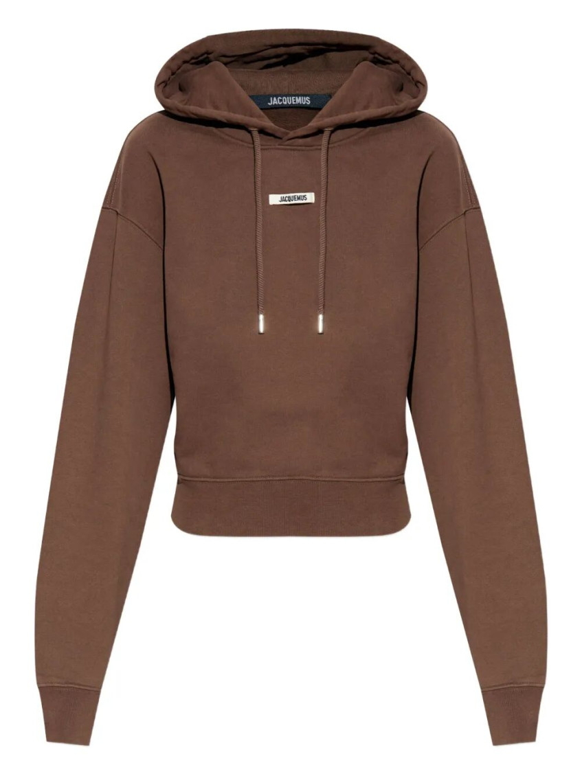 Jacquemus Le Hoodie Gros Grain Hooded Cotton Sweatshirt In Brown