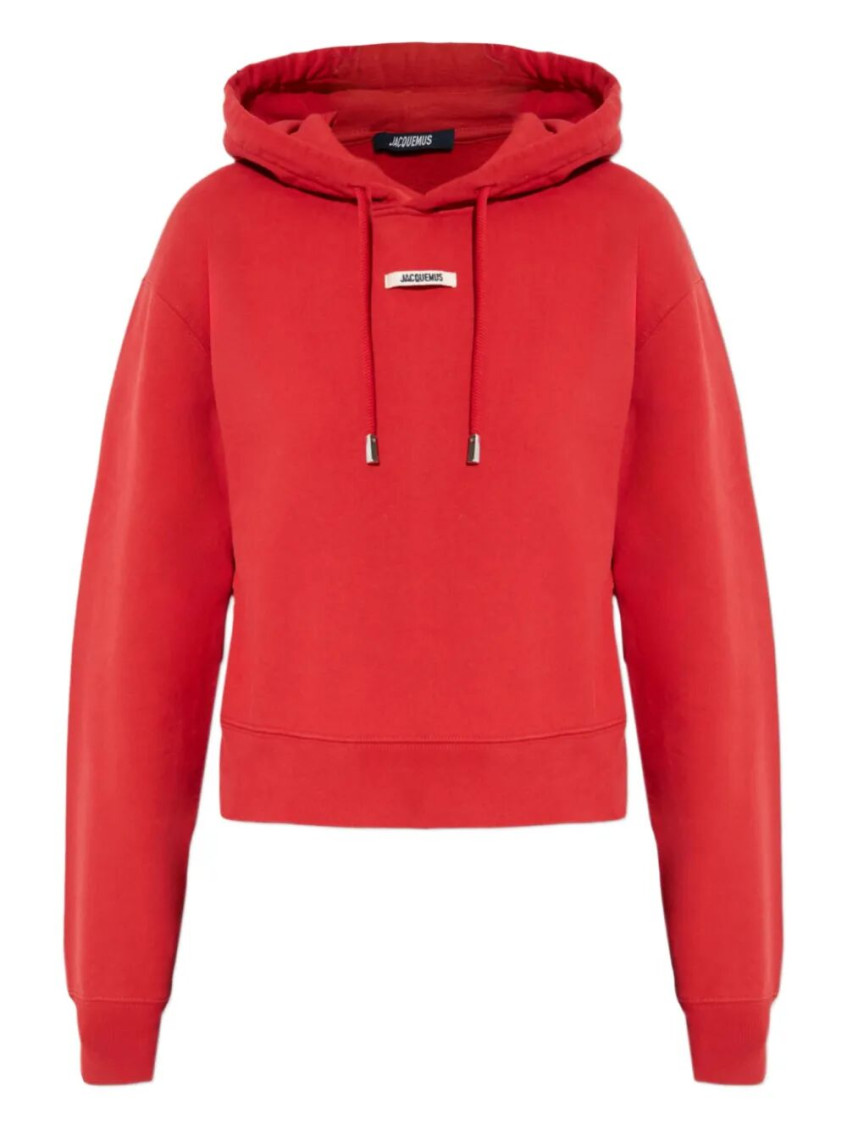 Jacquemus Hoodie With Logo Patch In Red