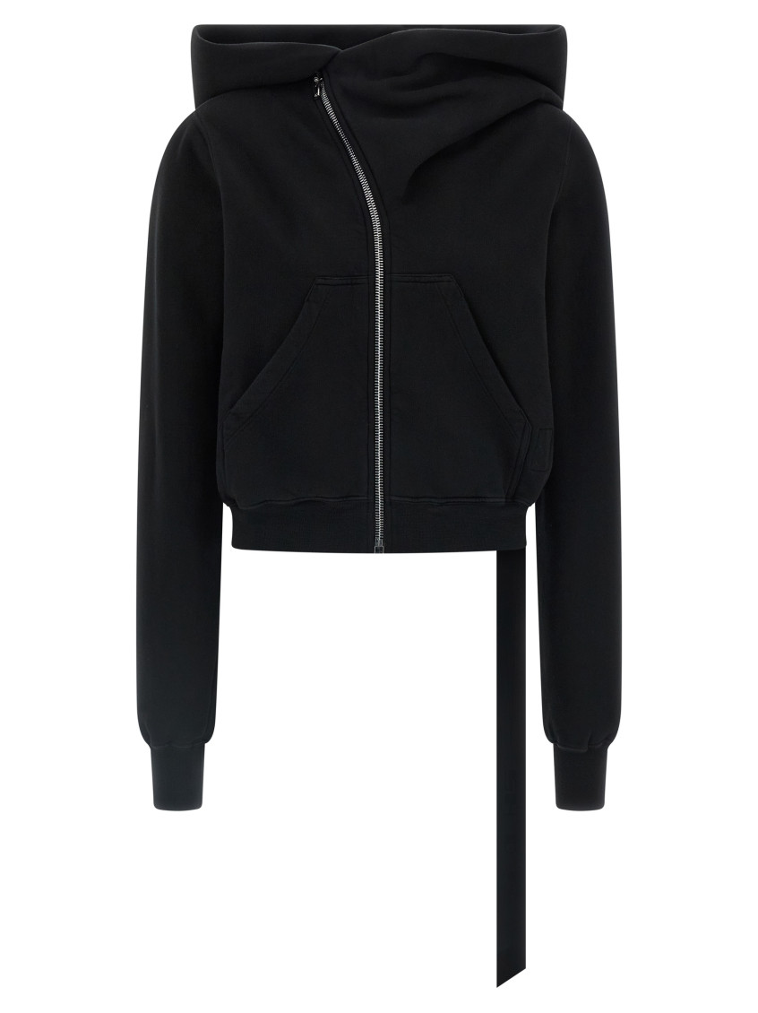 Rick Owens Black Mountiain Hoodie Sweatshirt In Black