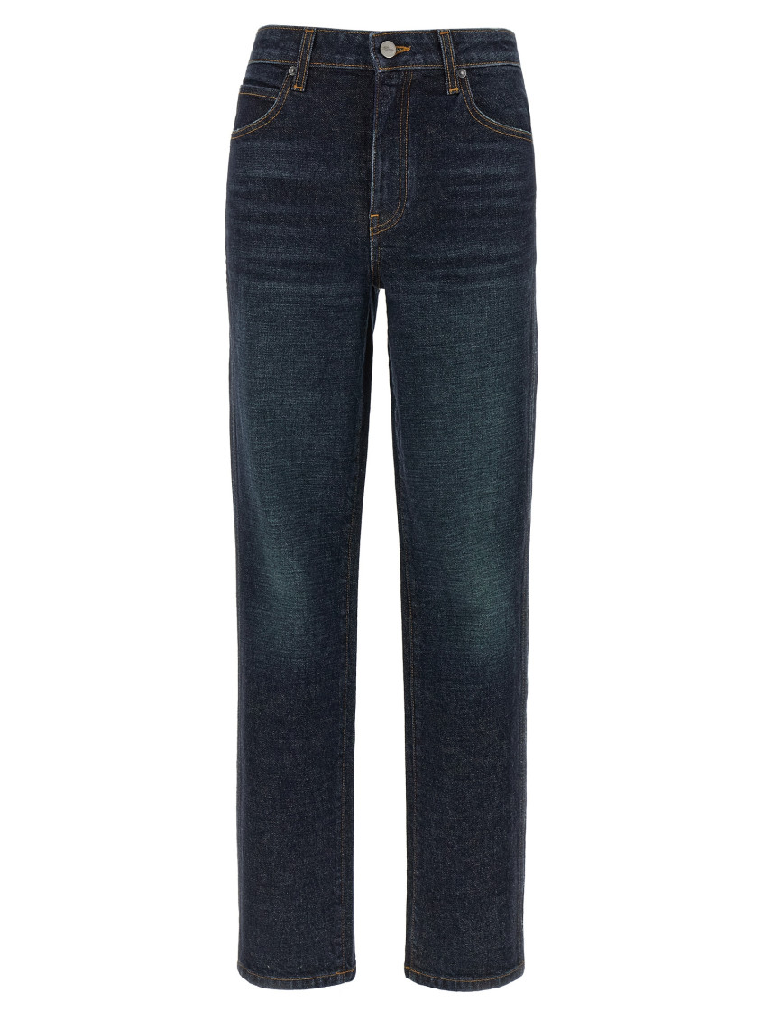 Khaite Denim Trousers With Belt Loops In Blue