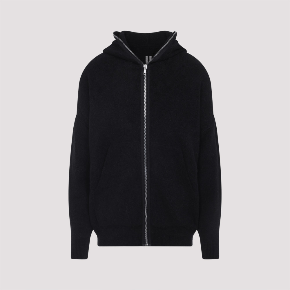 Rick Owens Black Zip Up Hoodie