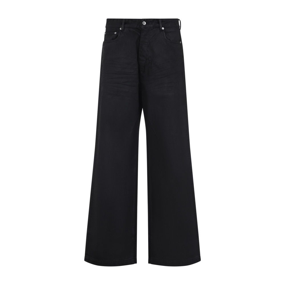 Rick Owens Back Wide Leg Jeans In Black
