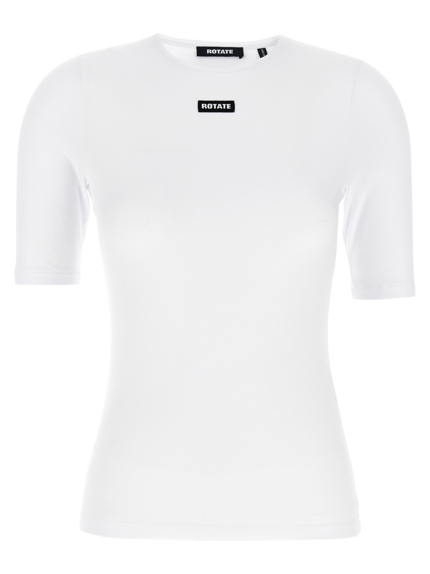 Rotate Birger Christensen Logo-patch Short-sleeve T-shirt In White
