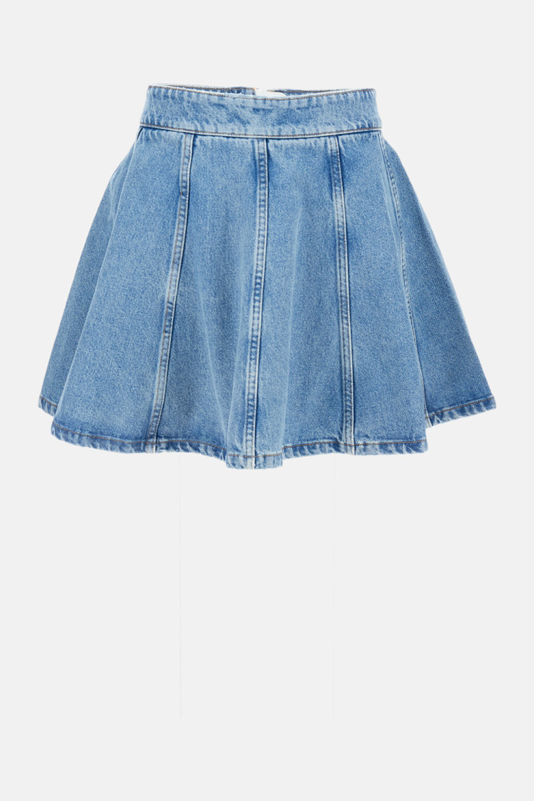Rotate Birger Christensen Denim Skirt In Blue
