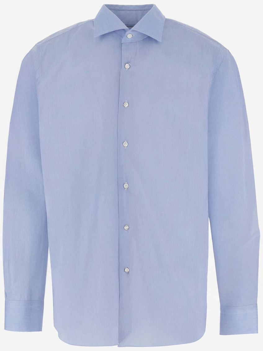 Alessandro Gherardi Light Blue Cotton Shirt In Blue