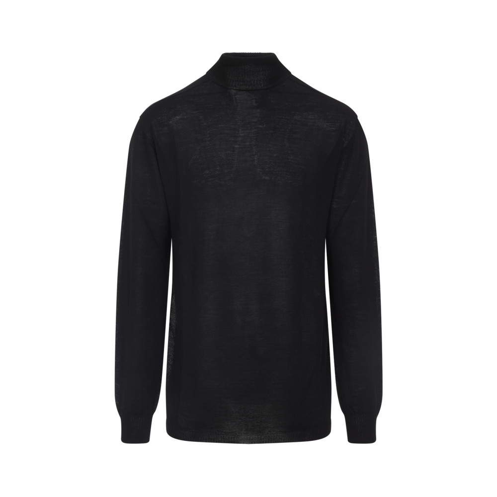 Rick Owens Oversized Turtle Neck Pullover In Black
