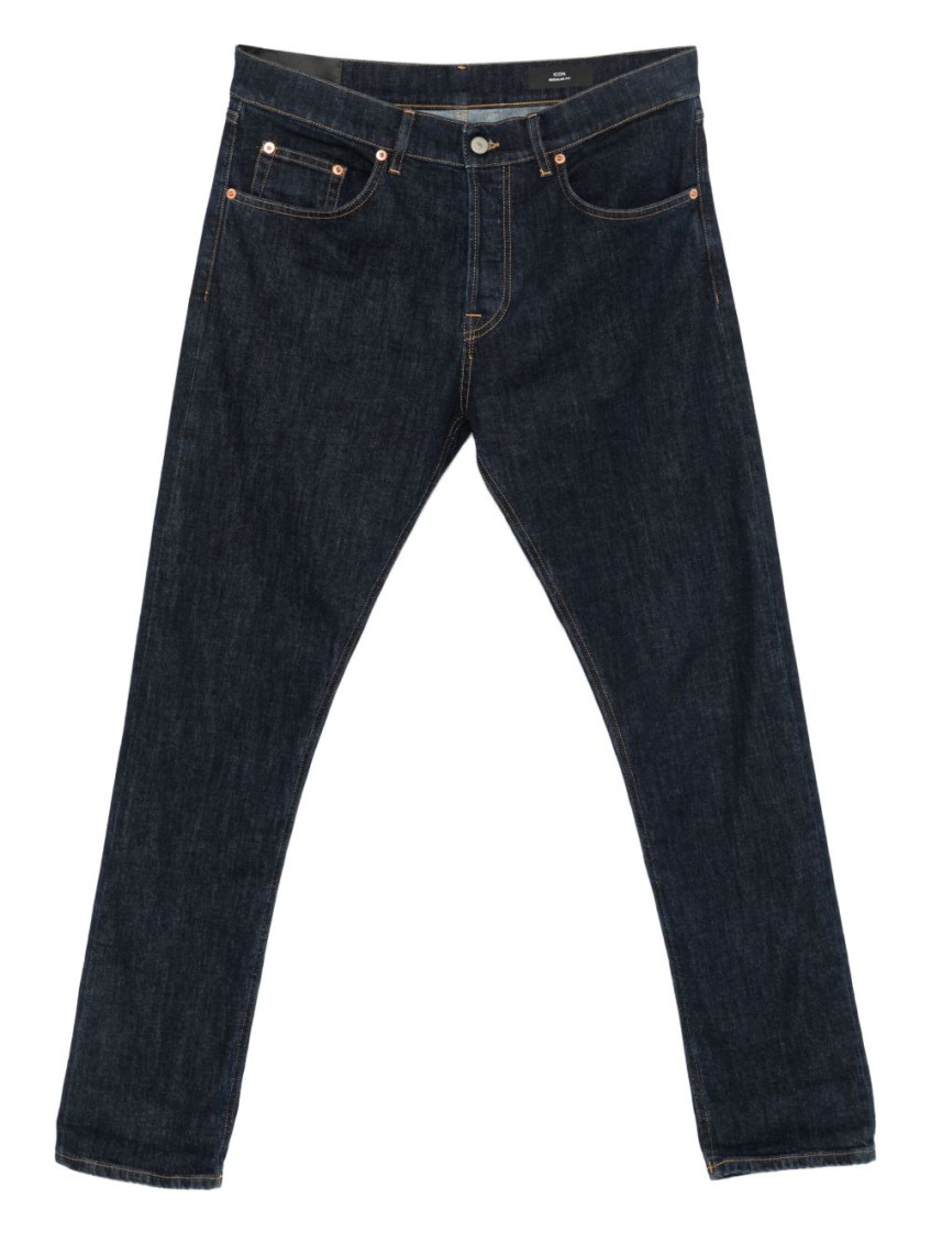 Dondup Denim Trousers With Belt Loops In Blue