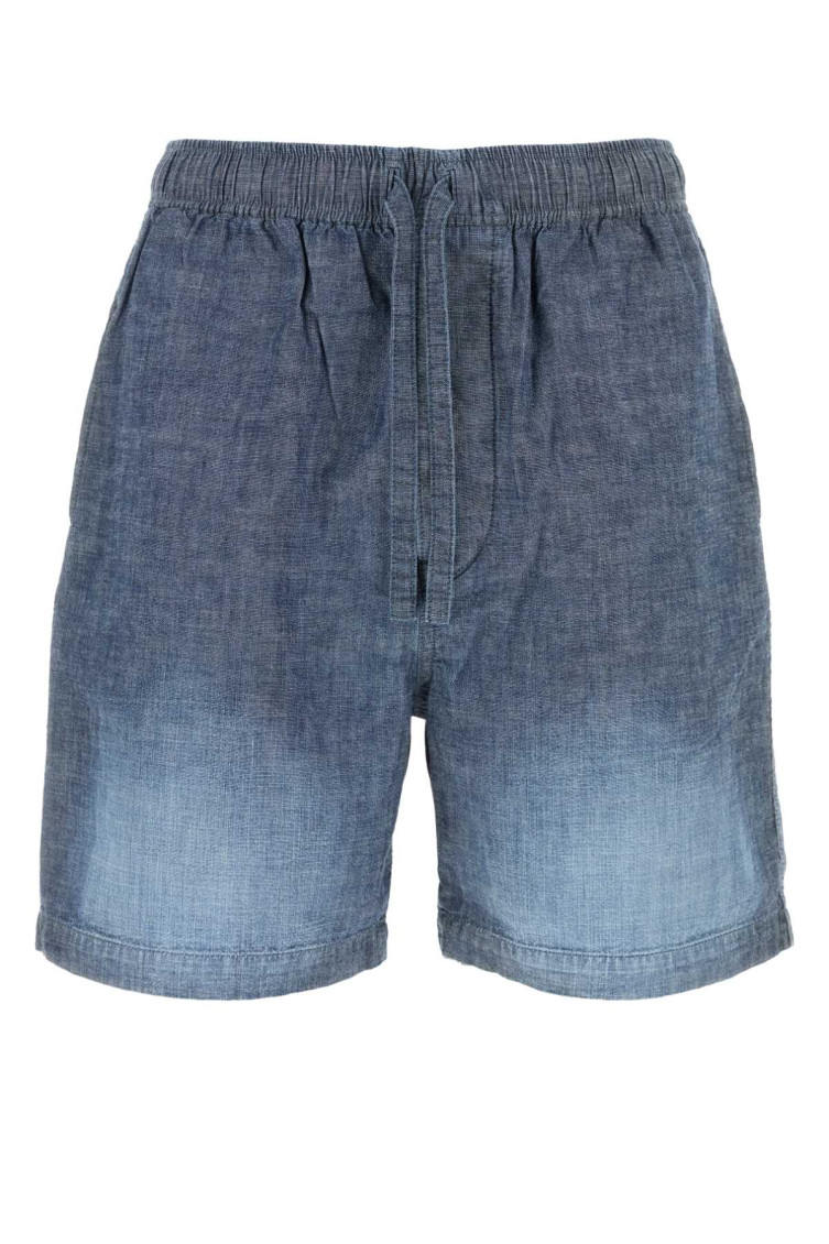 Loewe Bermuda Shorts With Back Pockets And Elastic Waistband In Blue