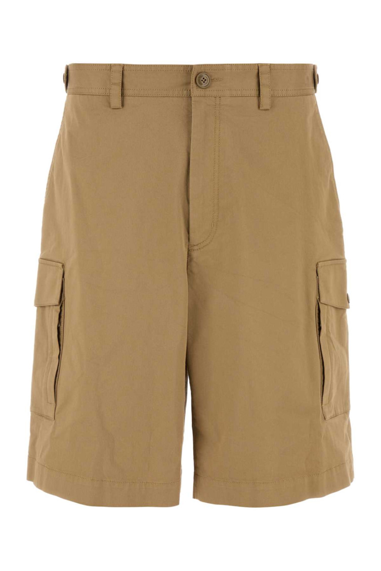 Moncler Cappuccino Stretch Cotton Bermuda Shorts In Brown