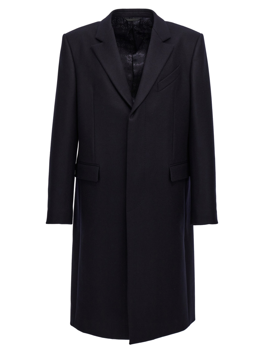 Givenchy Blue Single-breasted Long Coat In Blue