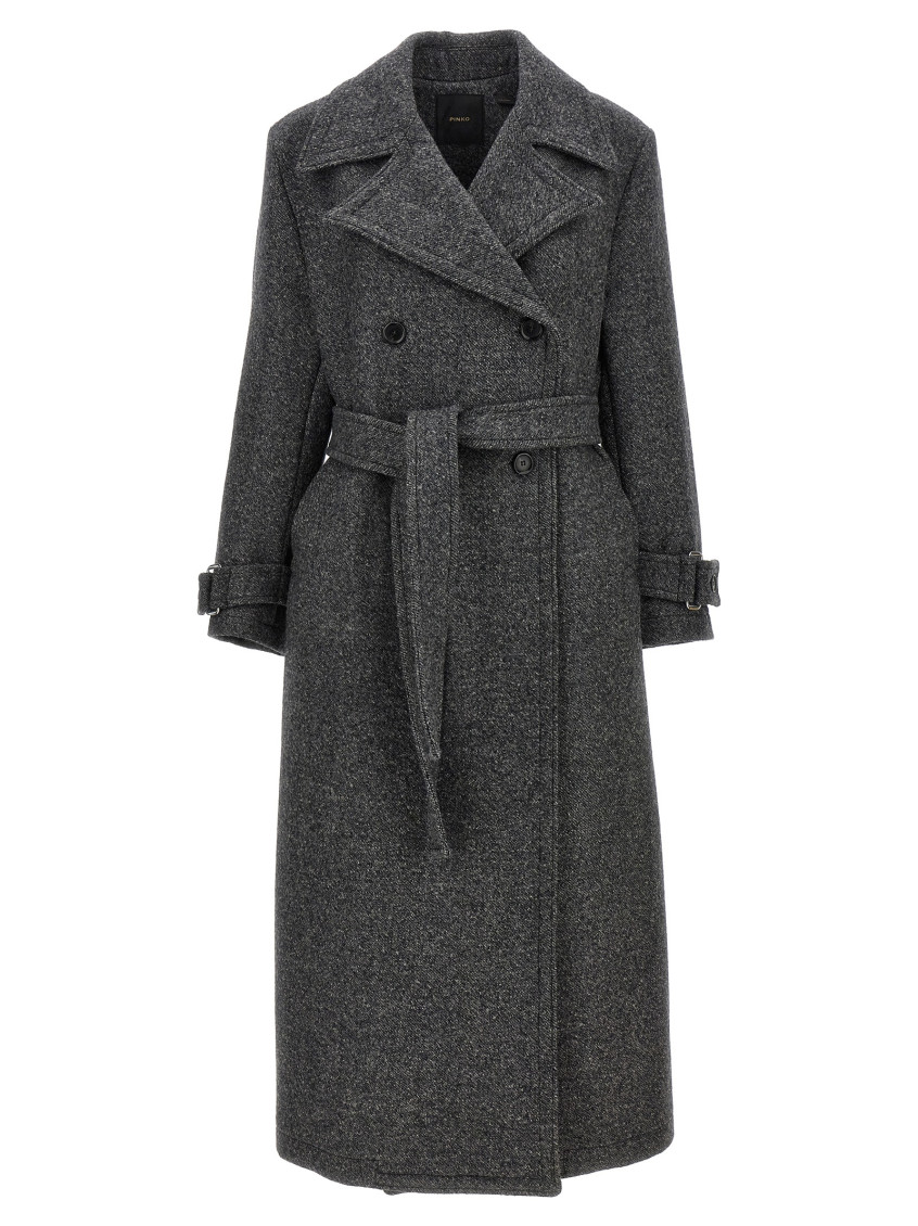 Shop Pinko Grey Calice Coat