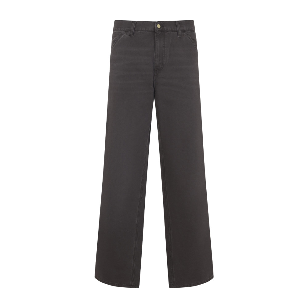 Carhartt Wip Relaxed Fit Organic Cotton Trousers In Gray