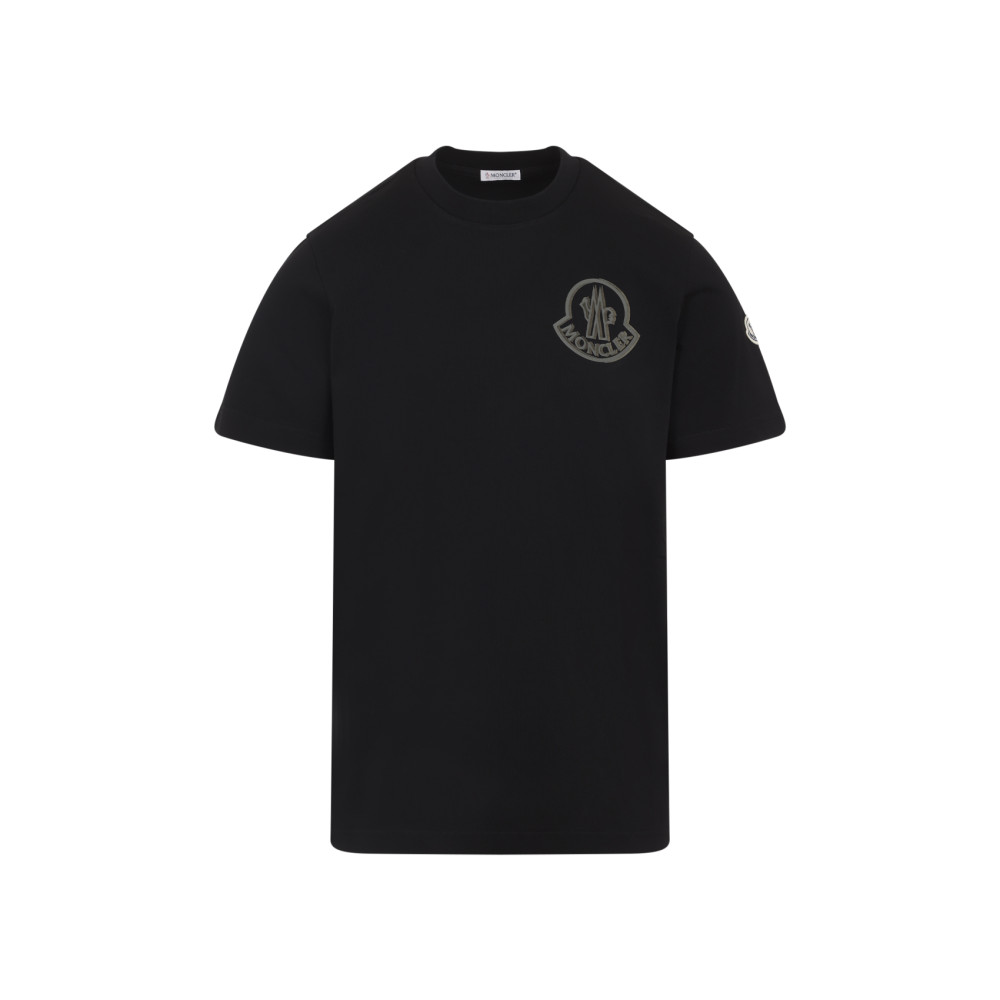 Moncler Logo Embroidered Crew Neck T-shirt Patch In Black