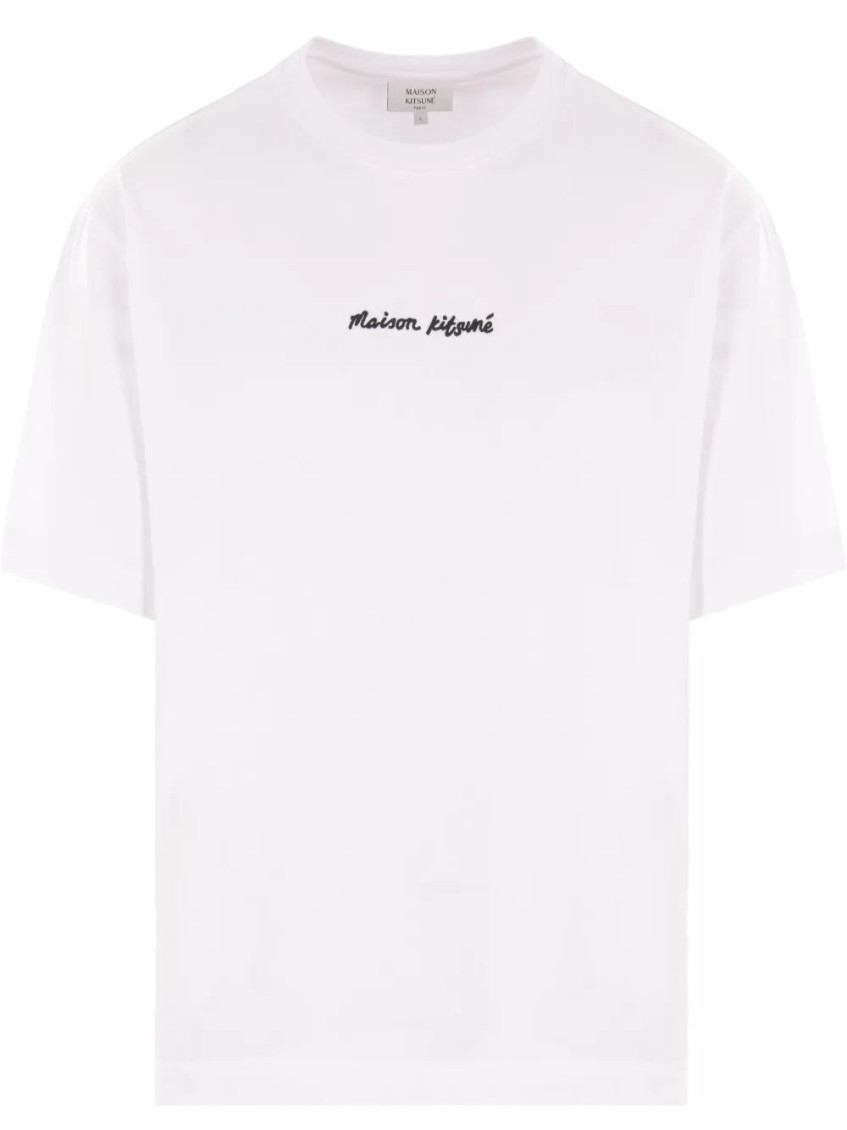 Maison Kitsuné Maison Kitsune Line Handwriting Oversized T-shirt In Black