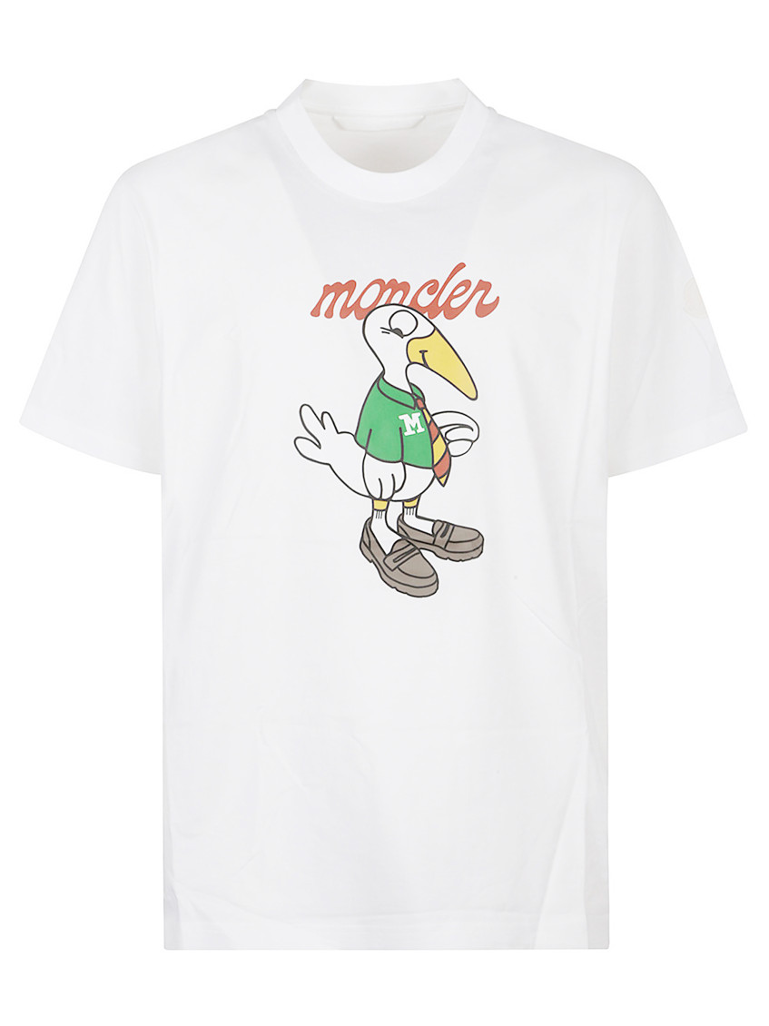 Moncler Monduck Mascot Cotton Graphic T-shirt In White