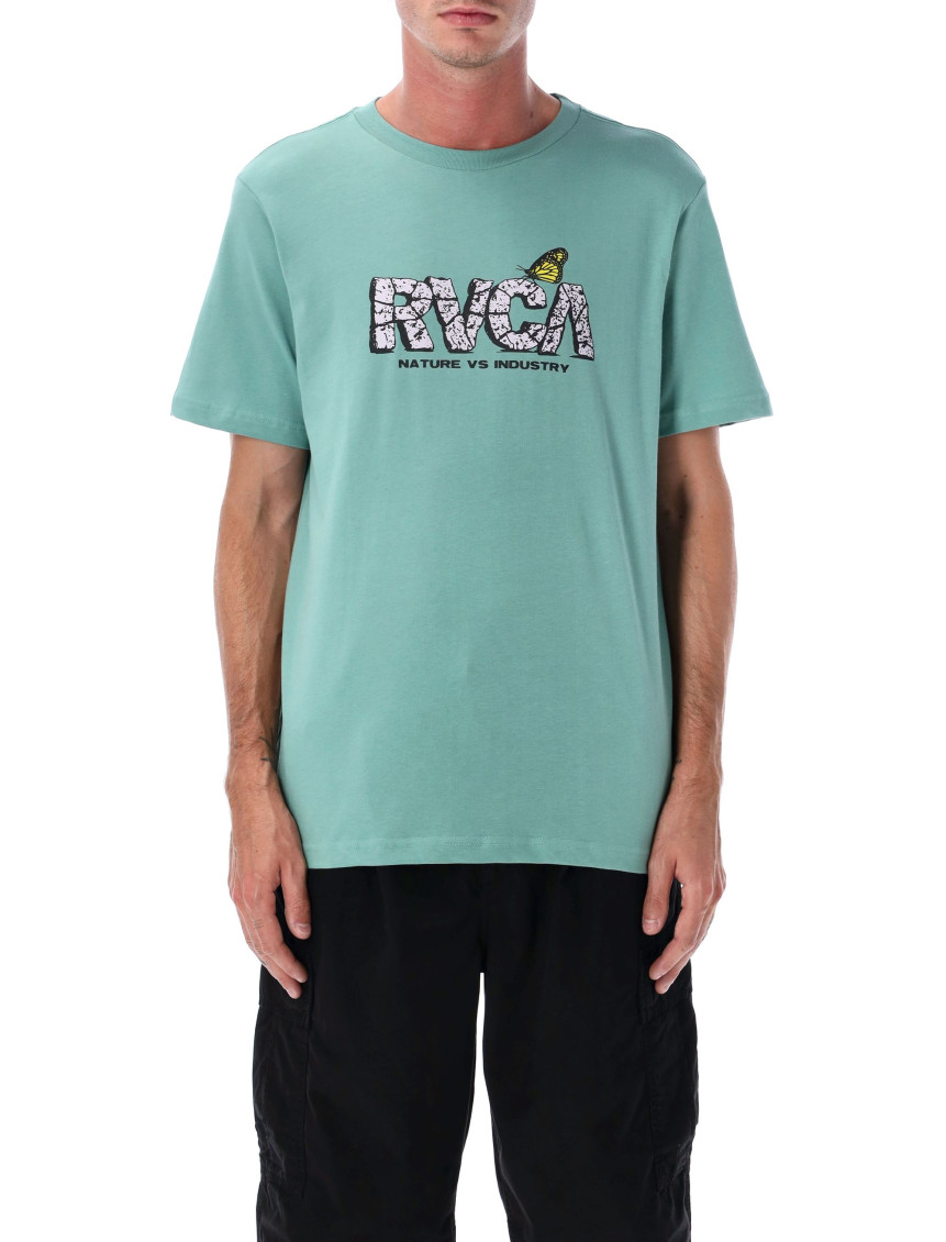 Rvca Butterfly Fx Organic Cotton T-shirt In Blue