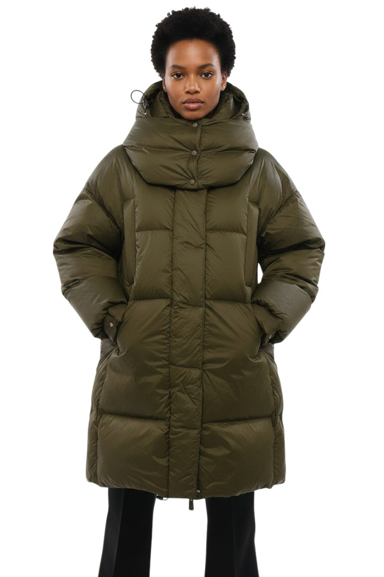 Bacon Dark Green Quilted Hood Jacket