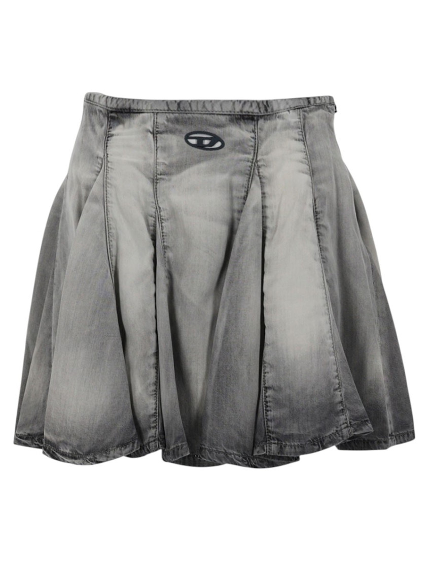 Diesel Grey Solid Mini Skirt