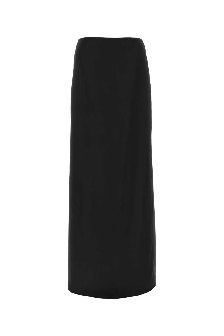 BOTTEGA VENETA BLACK VISCOSE BLEND SKIRT