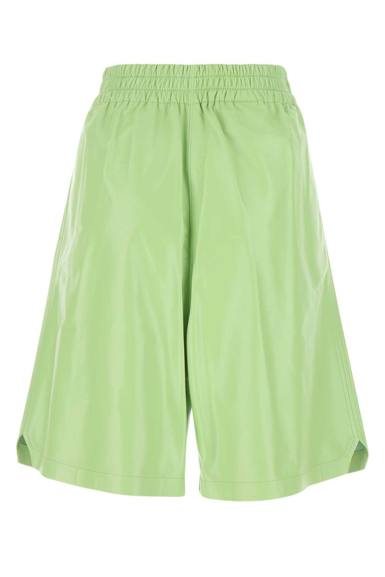 Bottega Veneta Pastel Green Leather Shorts