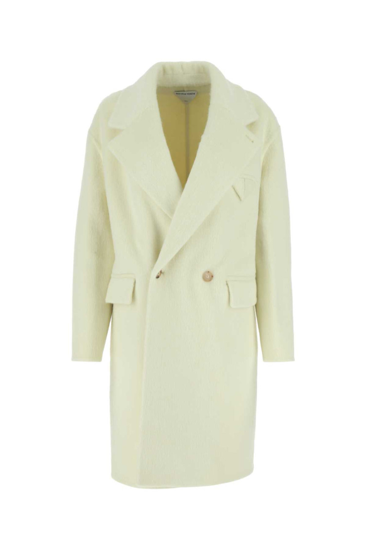 Bottega Veneta Double-breasted Wool-alpaca Coat In Off White