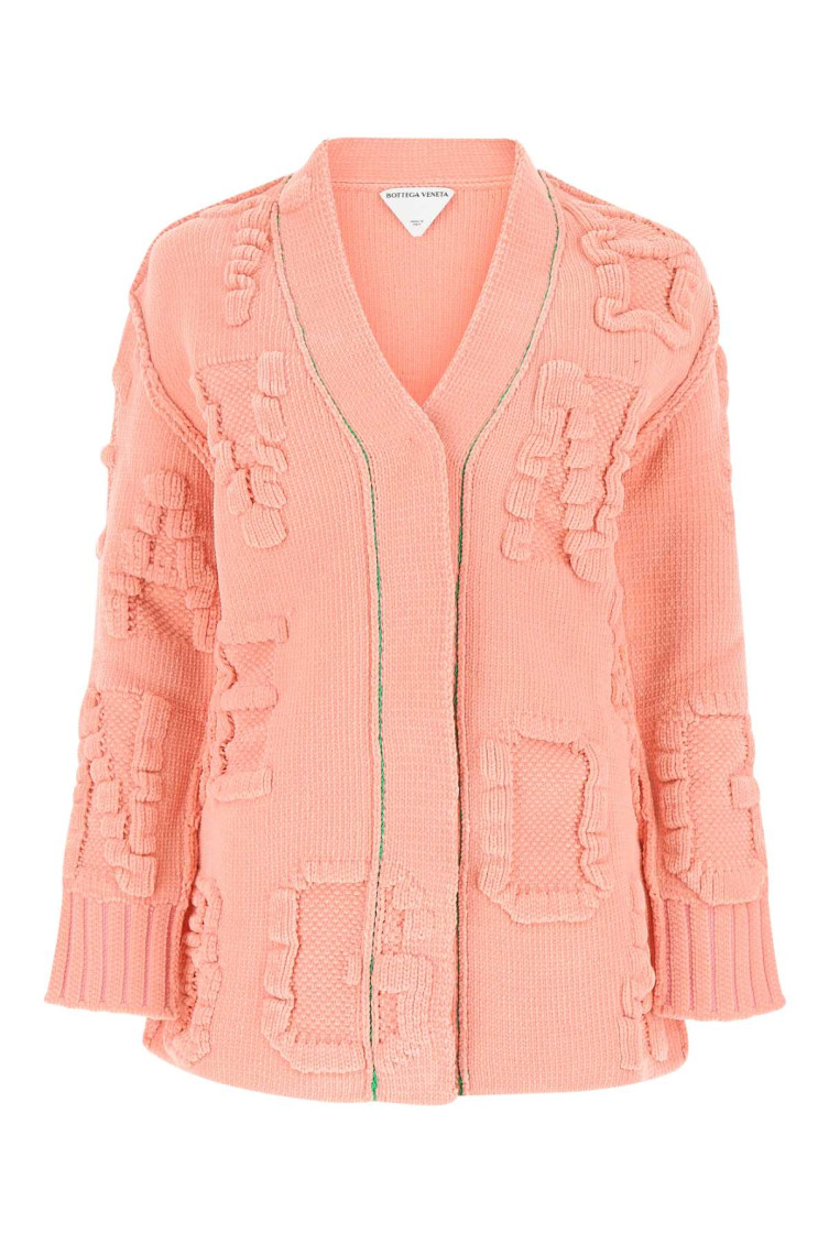 Bottega Veneta Women Pink Chenille Cardigan In Pink