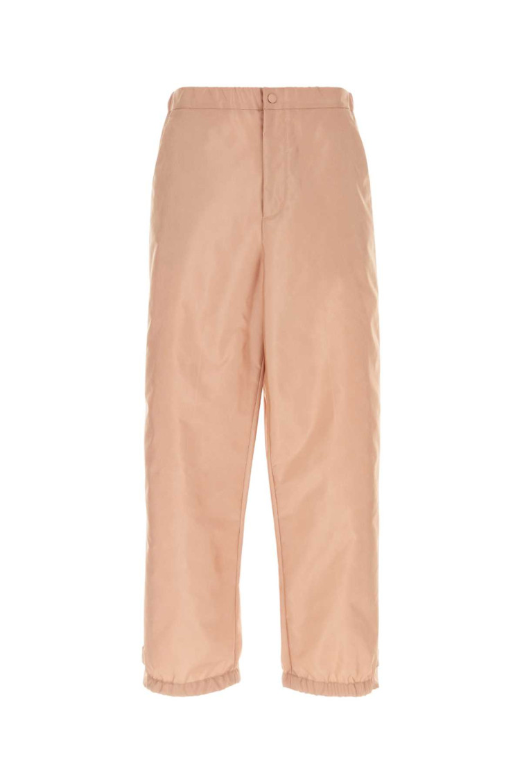 Valentino Nylon Pant With Waist Drawstring And Adjustable Hem Straps In Peach
