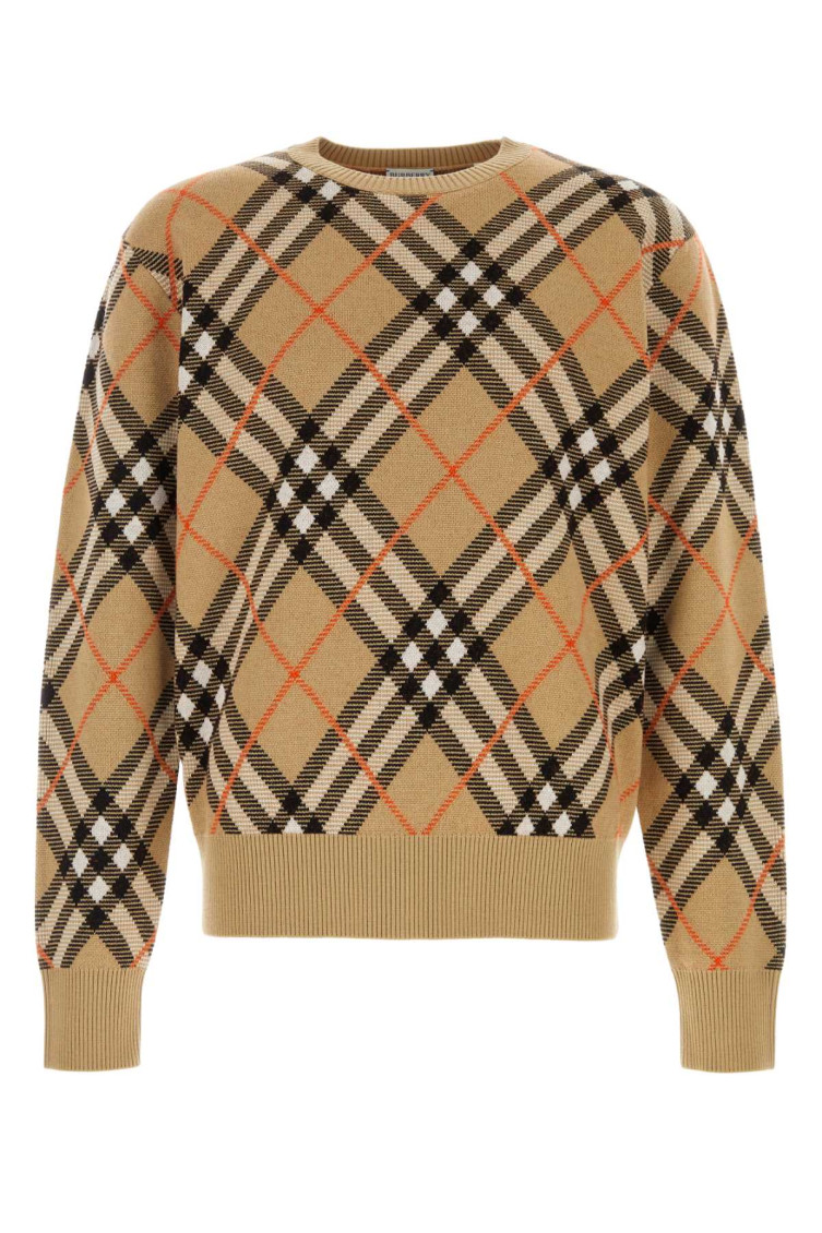 Burberry Ered Wool And Mohair Pullover Sweater In Multicolor