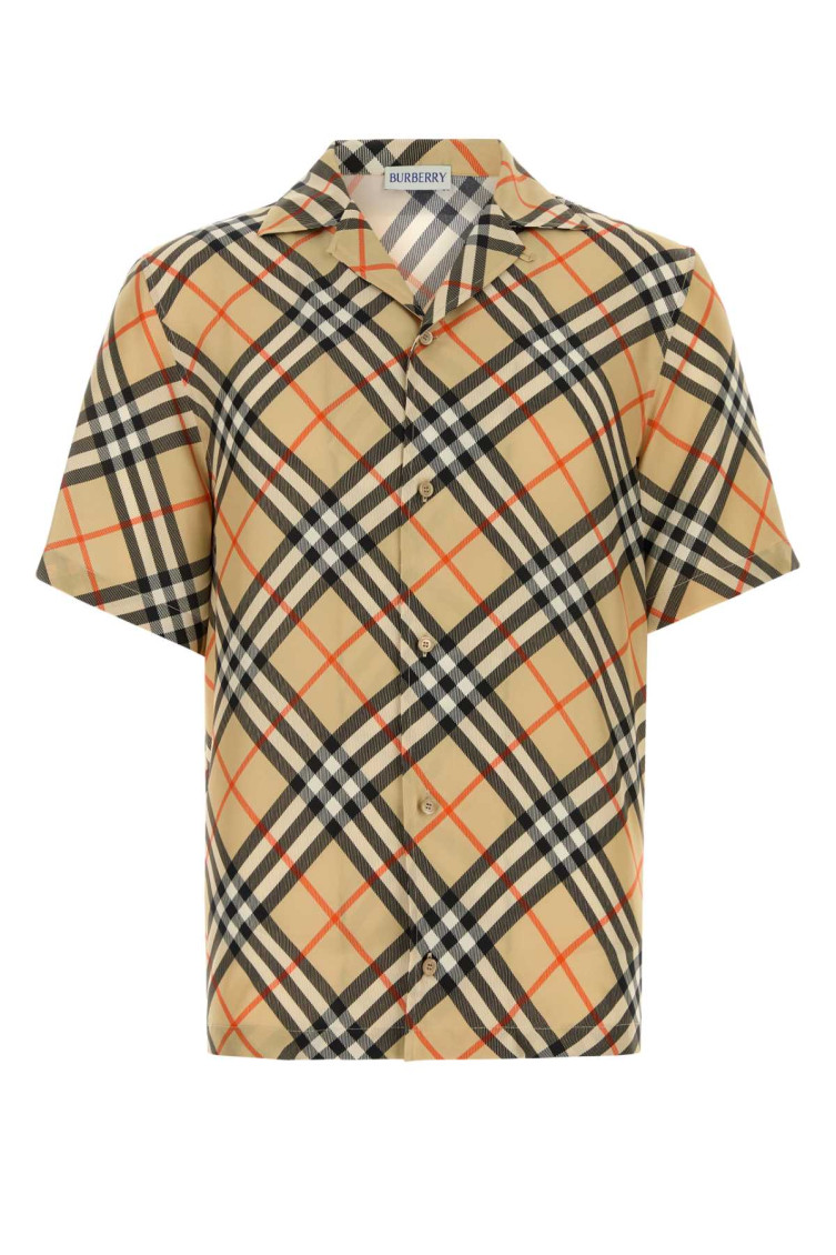 Shop Burberry Beige Printed Shirt In Multicolor