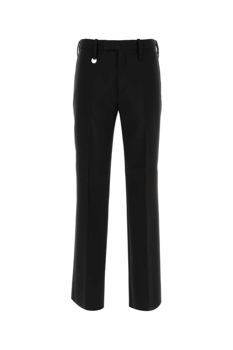 Burberry Suit Pants In Navy Blue Wool. Straight-leg Cut. Zippered Closure And Belt Clip. In Black