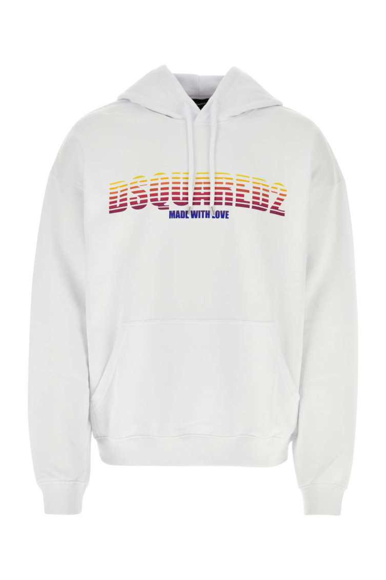 Shop Dsquared2 White Cotton Sweatshirt